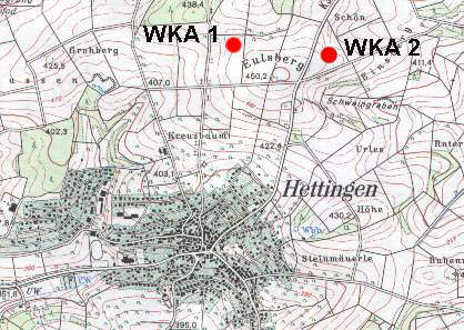 Lageplan der WKA